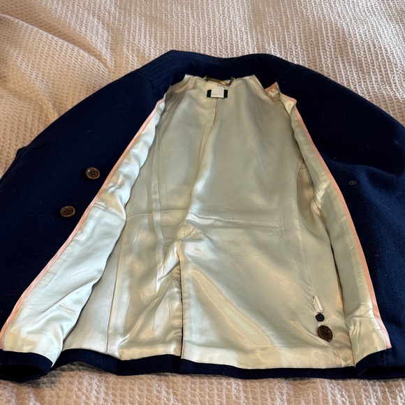 J Crew Wool Blend Short Navy Women's Pea Coat - Picture 4 of 8
